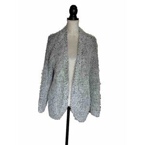 Kensie Fringe Open Front Cardigan Long Sleeve Size XL Sweater Casual Relaxed Fit